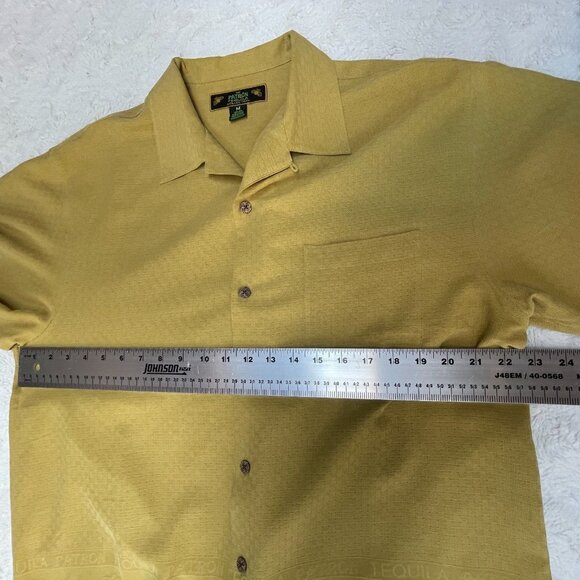 The Patron Tequila Collection Men's Camp Shirt Short Sleeve Silk Medium Gold - Picture 5 of 7